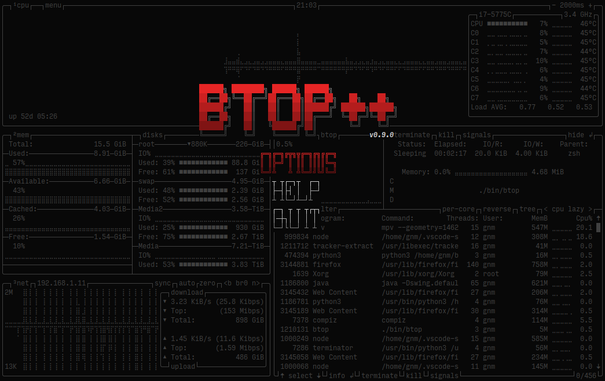 A monitor of resources. Contribute to aristocratos/btop development by creating an account on GitHub.